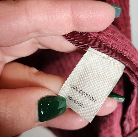 J. Jill Corduroy Red Wine Maroon Pleat Back Button Front Jacket Size Large - Picture 16 of 16